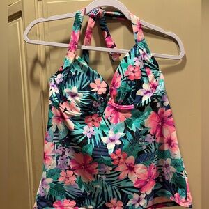 Floral Halter Neck Swim Top